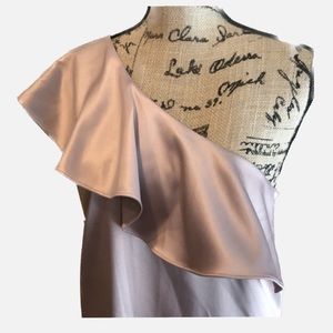 Gianni Bini women’s Champaign cocktail dress one shoulder